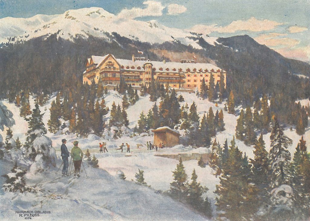 Zeichnung vom Kurhotel Obladis (1914)